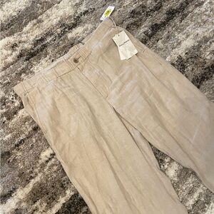 *NEW* Tommy Bahama Linen Drawstring Elastic Waist Beige Relax Pants Men’s XL